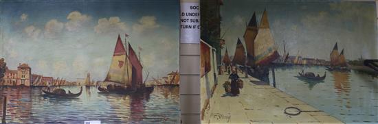 F.Sterney Venetian scenes 62 x 92cm unframed